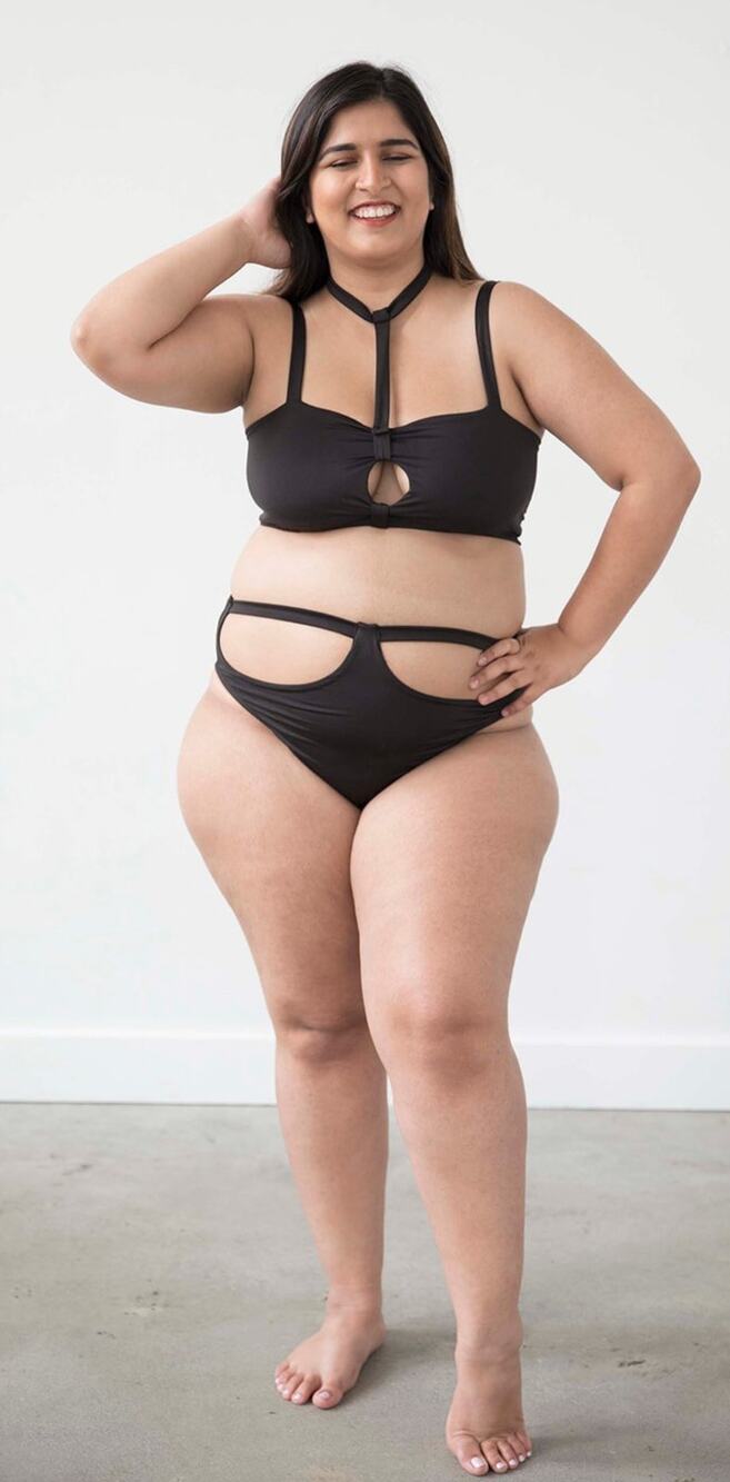 Cedar & Sand Cleopatra Bikini Top Bottom Womens XXL Black Swimwear Bathing Suit
